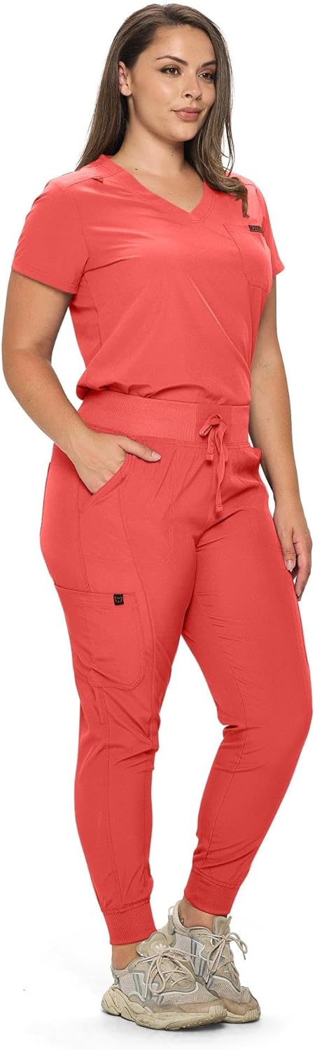 Slim Fit Stretchy Scrubs Women's Jogger Set for Comfort and Style