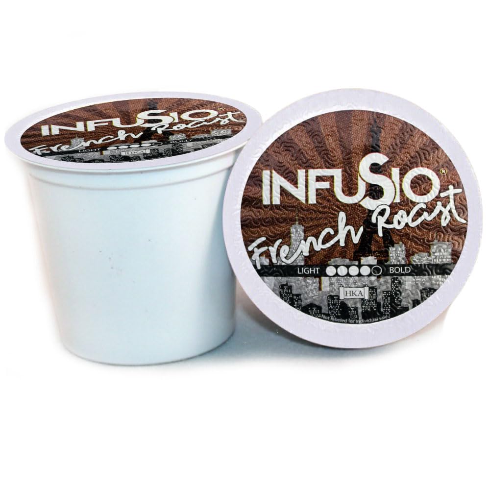 InfuSio French Roast Coffee Pods for Keurig - 96 Count Bold Flavor