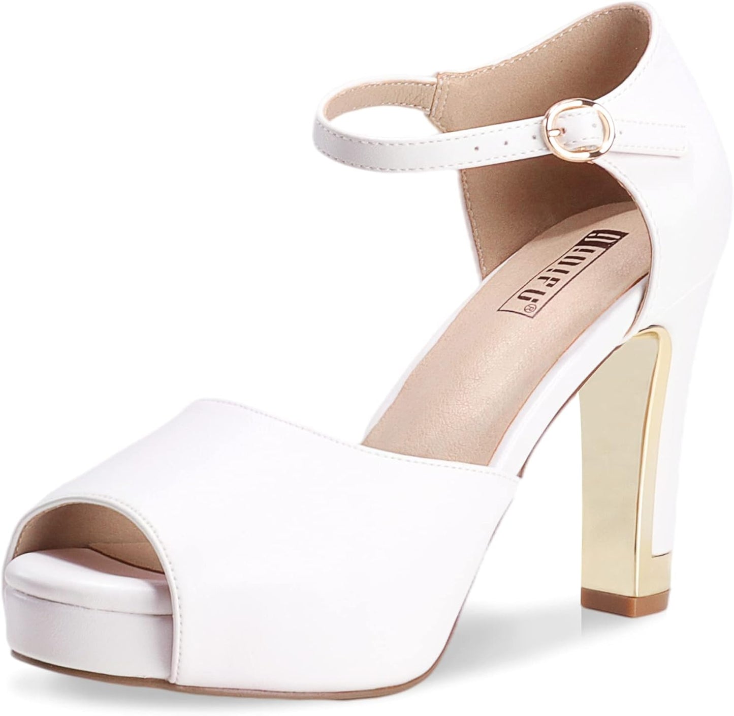 IDIFU Women's Chunky High Heels Sandals for Weddings and Parties