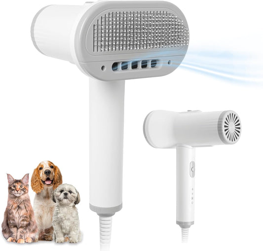 2-in-1 Pet Grooming Dryer: Speed & Style for Small-Medium Pets