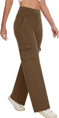 Yoga Cargo Pants Women Wide Leg High Waist - Comfortable Stretch