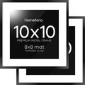 Homeforia 10x10 Black Picture Frame with Mat - Gallery Look