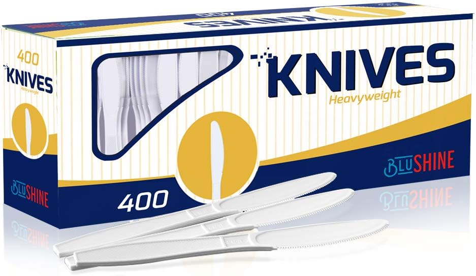 Extra Heavyweight Disposable White Plastic Knives for Events