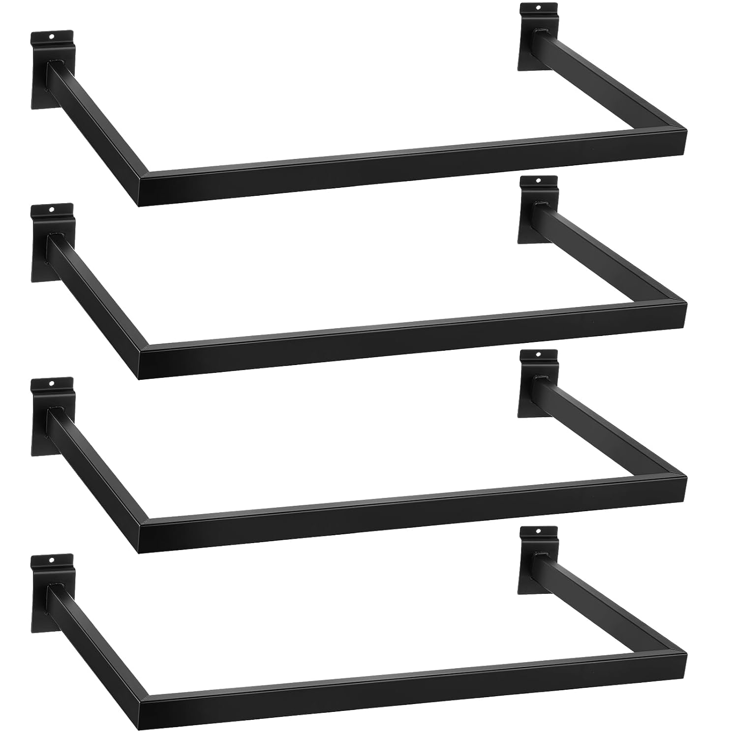 Unittype 4 Pcs U Shaped Hangrail for Slatwall 24 Inch Tubing