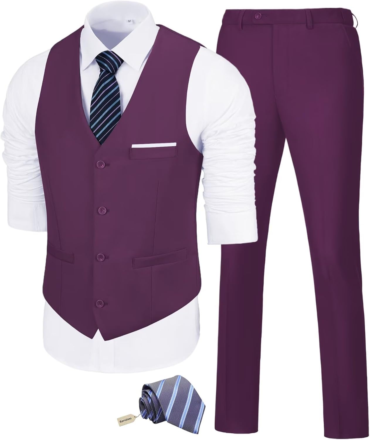Men's Slim Fit 2 Piece Suit Set for Weddings and Business Events