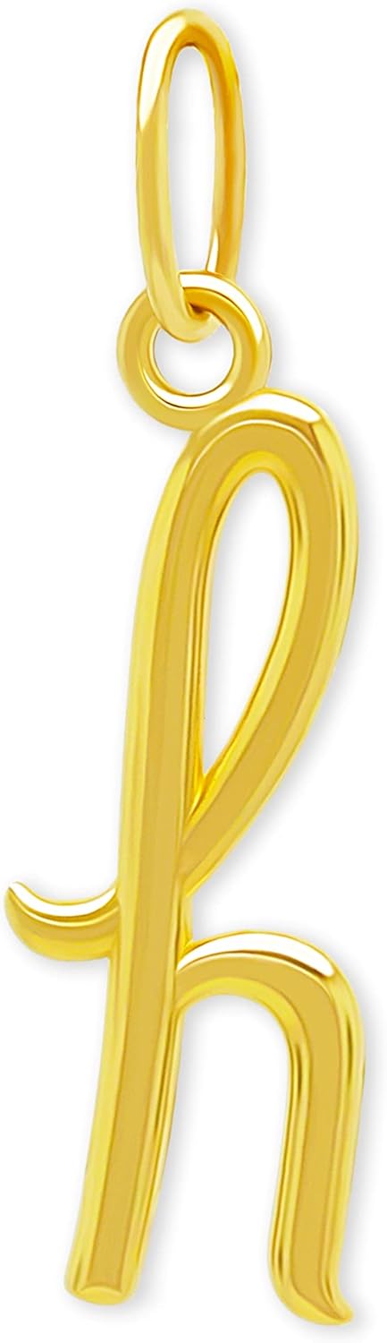 Small Initial Charm Necklace in 10 Karat Gold for Women
