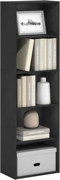 Furinno LUDER 5-Tier Book Shelf - Slim Vertical Storage for Small