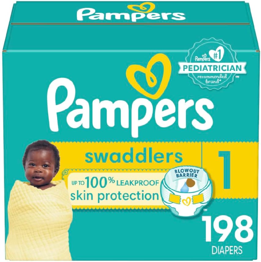 Pampers Swaddlers Size 1 - 198 Count - Ultra Absorbent