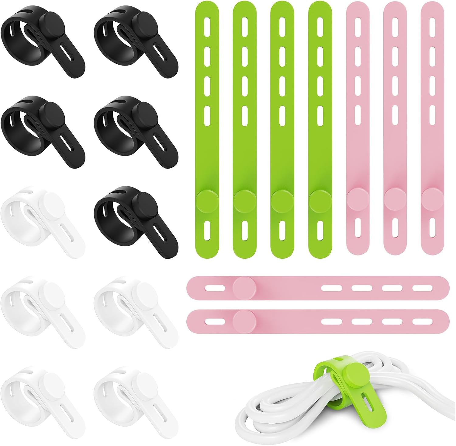 Upgraded Reusable Silicone Cable Ties: Secure & Versatile!