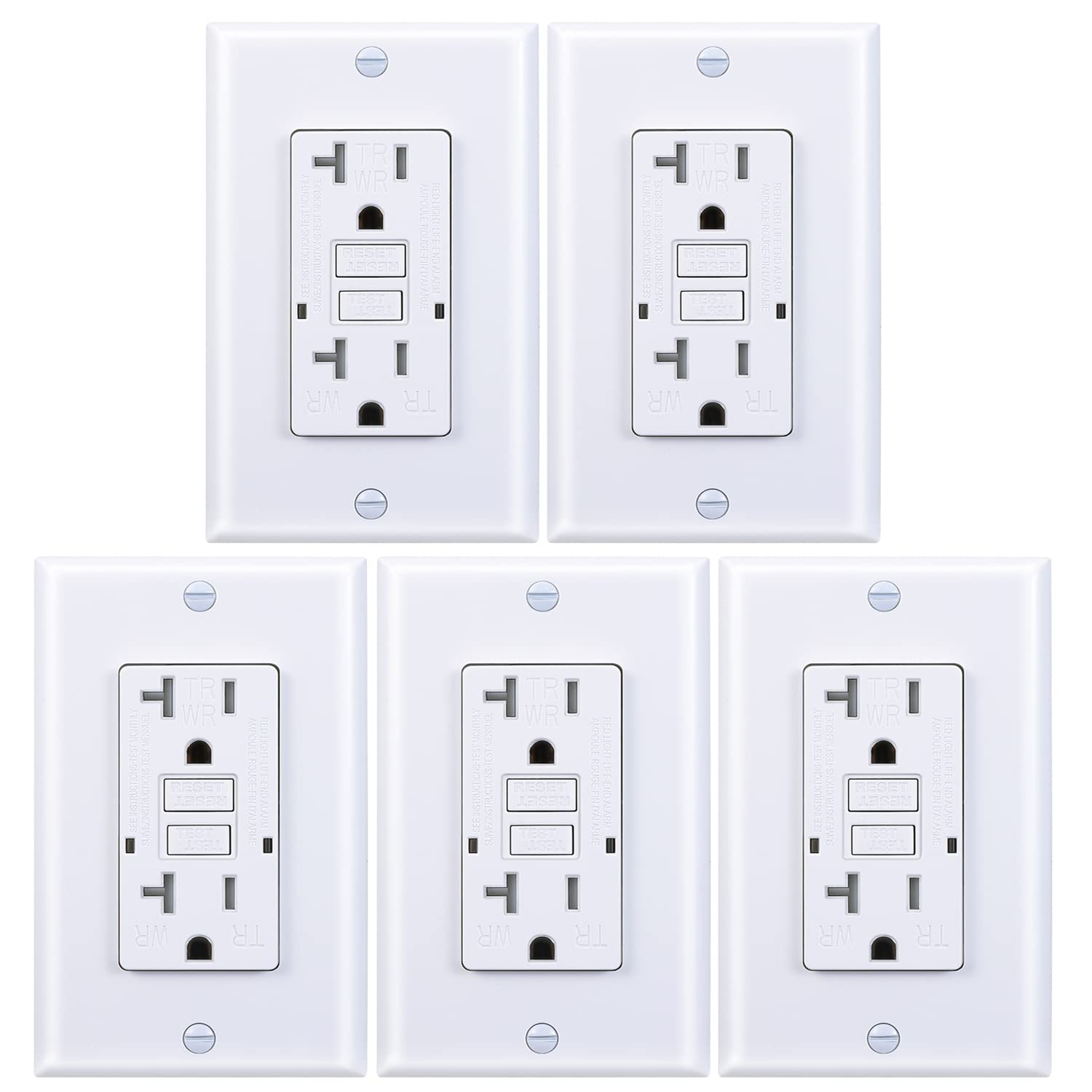 20 Amp GFCI Outlet for Indoor and Outdoor Use with LED Indicator