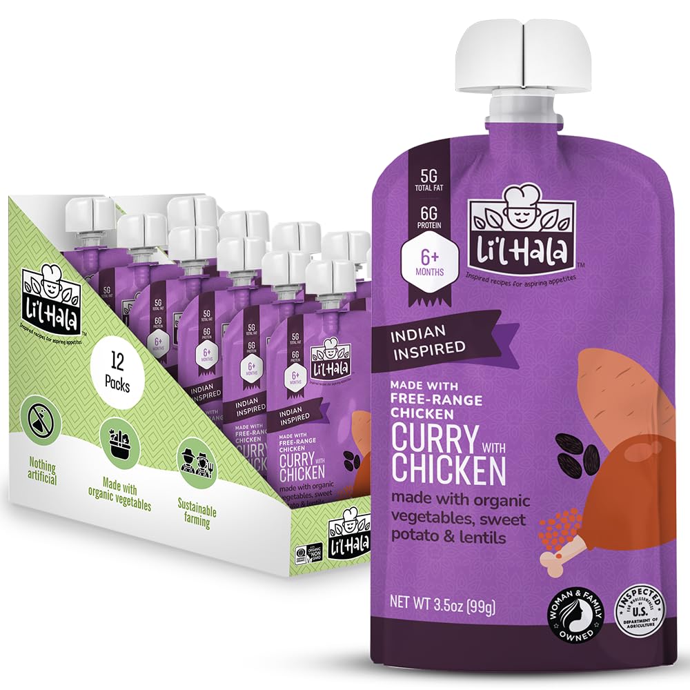 Lil Hala Curry Chicken Baby Food Pouches for Healthy Eating