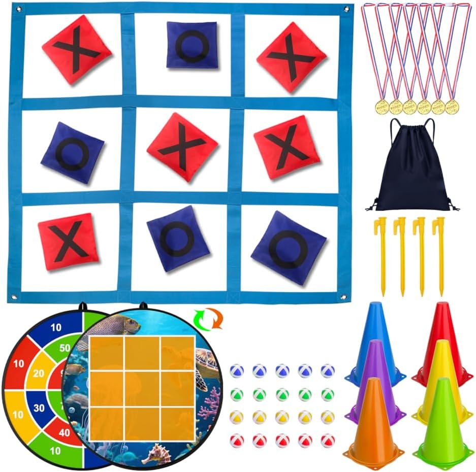 Carnival Games Set for Outdoor Fun - Giant Tic Tac Toe & More