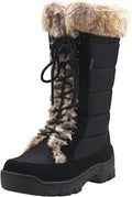 AUSLAND Women's Black Winter Snow Boots for Cold Weather Adventures
