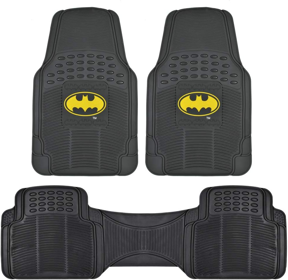 BDK Batman Heavy Duty Rubber Floor Mats for All Vehicles