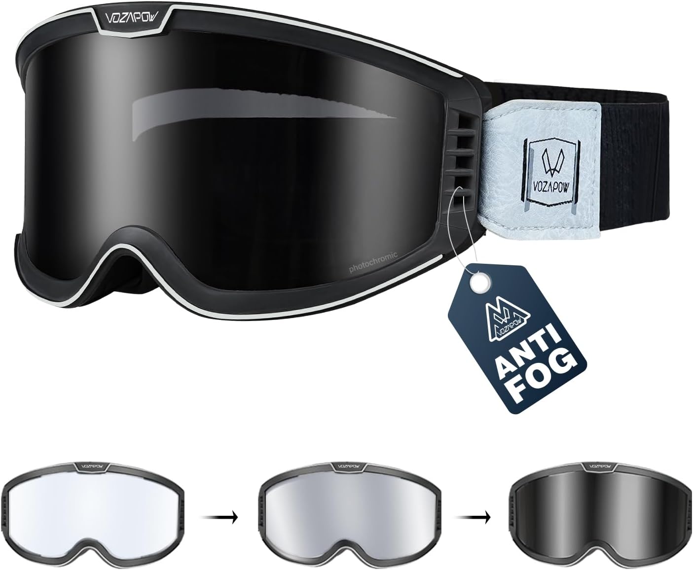 Photochromic Motorcycle Goggles with Anti Fog for All Riders