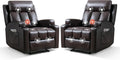 Phoenix Home Manual Recliner Chair Set with Massage and Heat