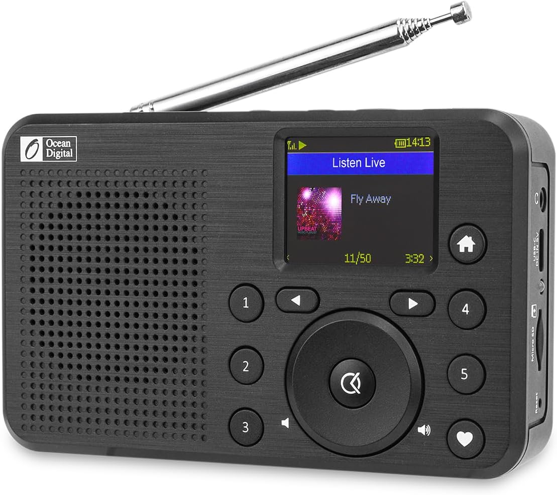 Ocean Digital WR-18 Handheld Portable Internet Radio with Bluetooth