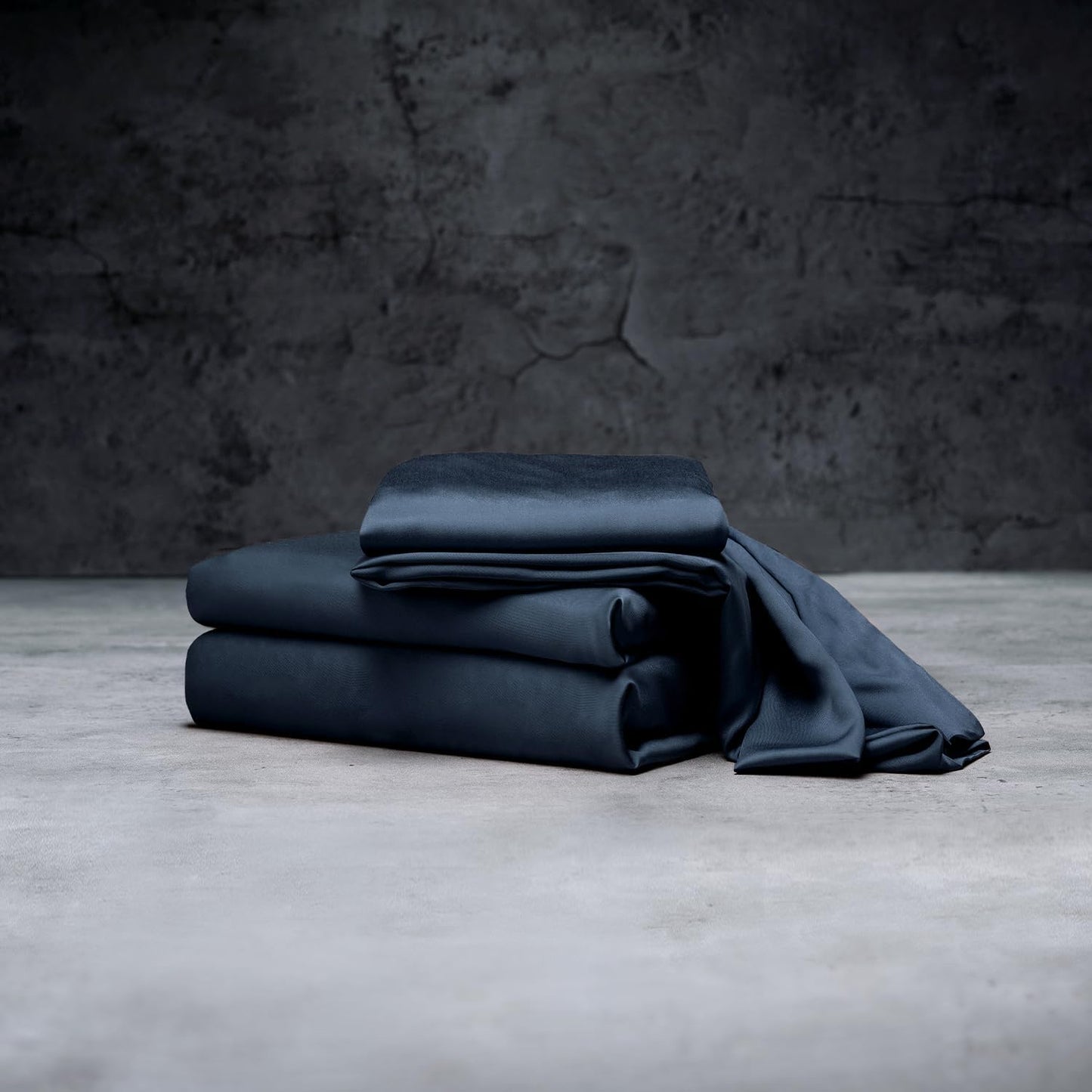 LUXOME Luxury Sheet Set - 100% Rayon from Bamboo, Navy Full Size