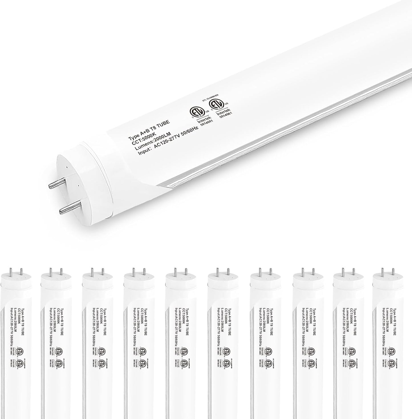 10-Pack T8 LED Tube Lights 4ft for Bright Energy Efficient Lighting