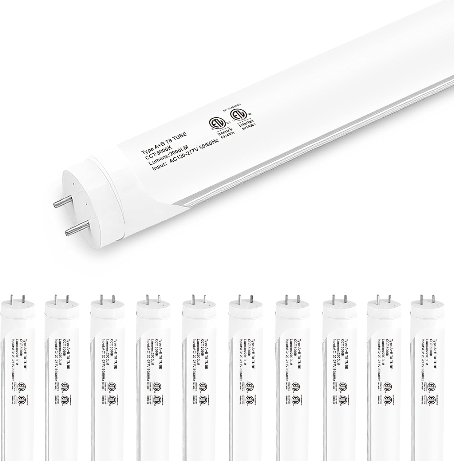 10-Pack T8 LED Tube Lights 4ft for Bright Energy Efficient Lighting