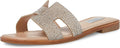Steve Madden womens Hadyn Leather Flat Sandals - Laser Cut Detail