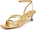 Women's Strappy Kitten Heels Square Toe Flip Flops - Low Heel Style
