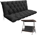 60x40 in Black Porch Swing Cushion with Backrest - 5 in Thick Comfort