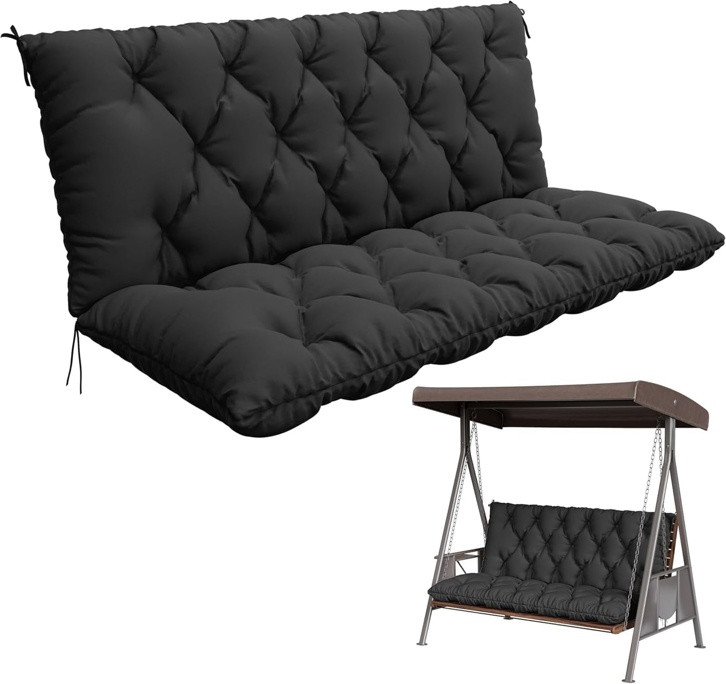 Porch Swing Cushion with Backrest for Outdoor Comfort and Style