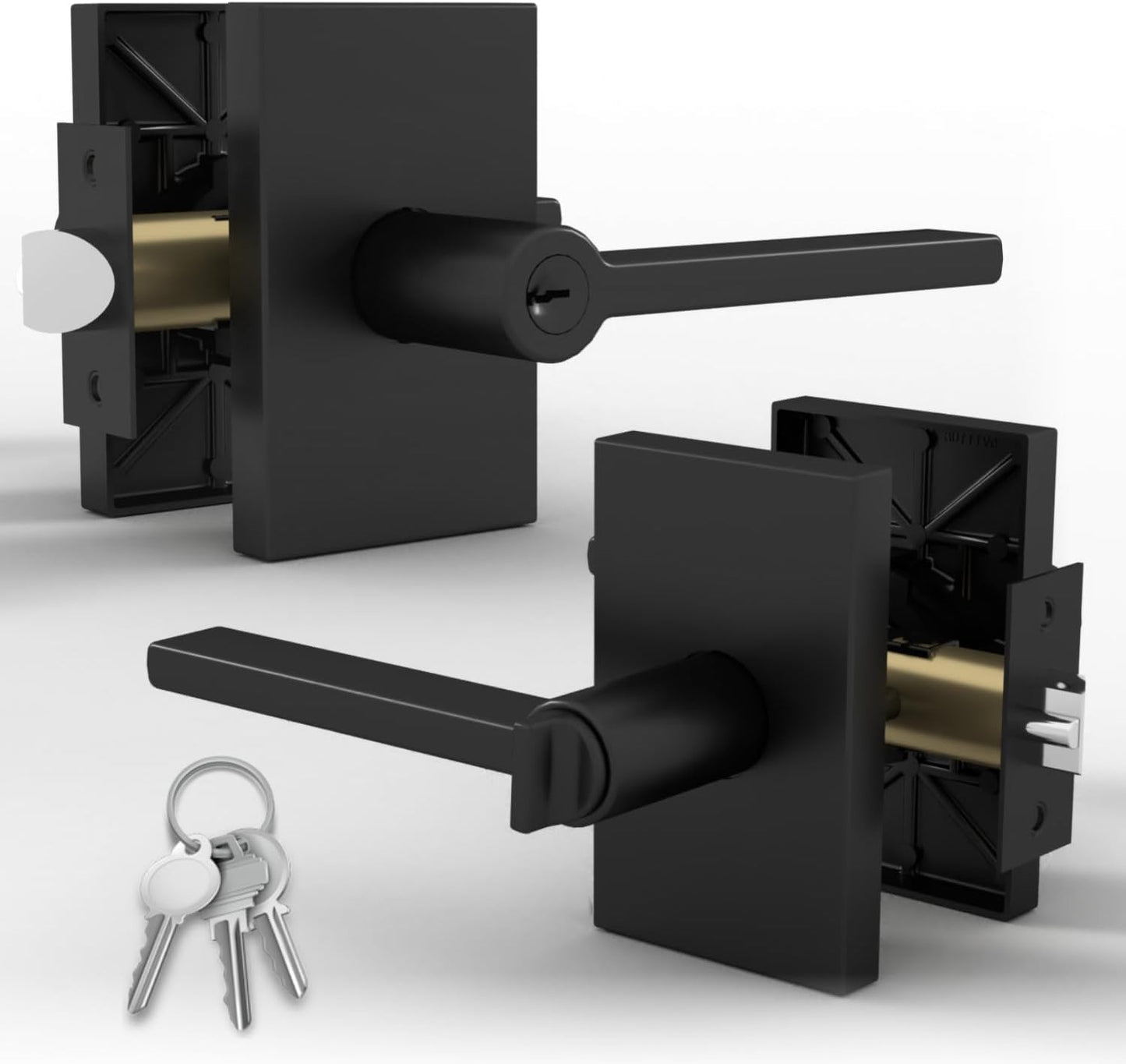 Mega Handles Glamor Entry Lever Set for Stylish Home Security