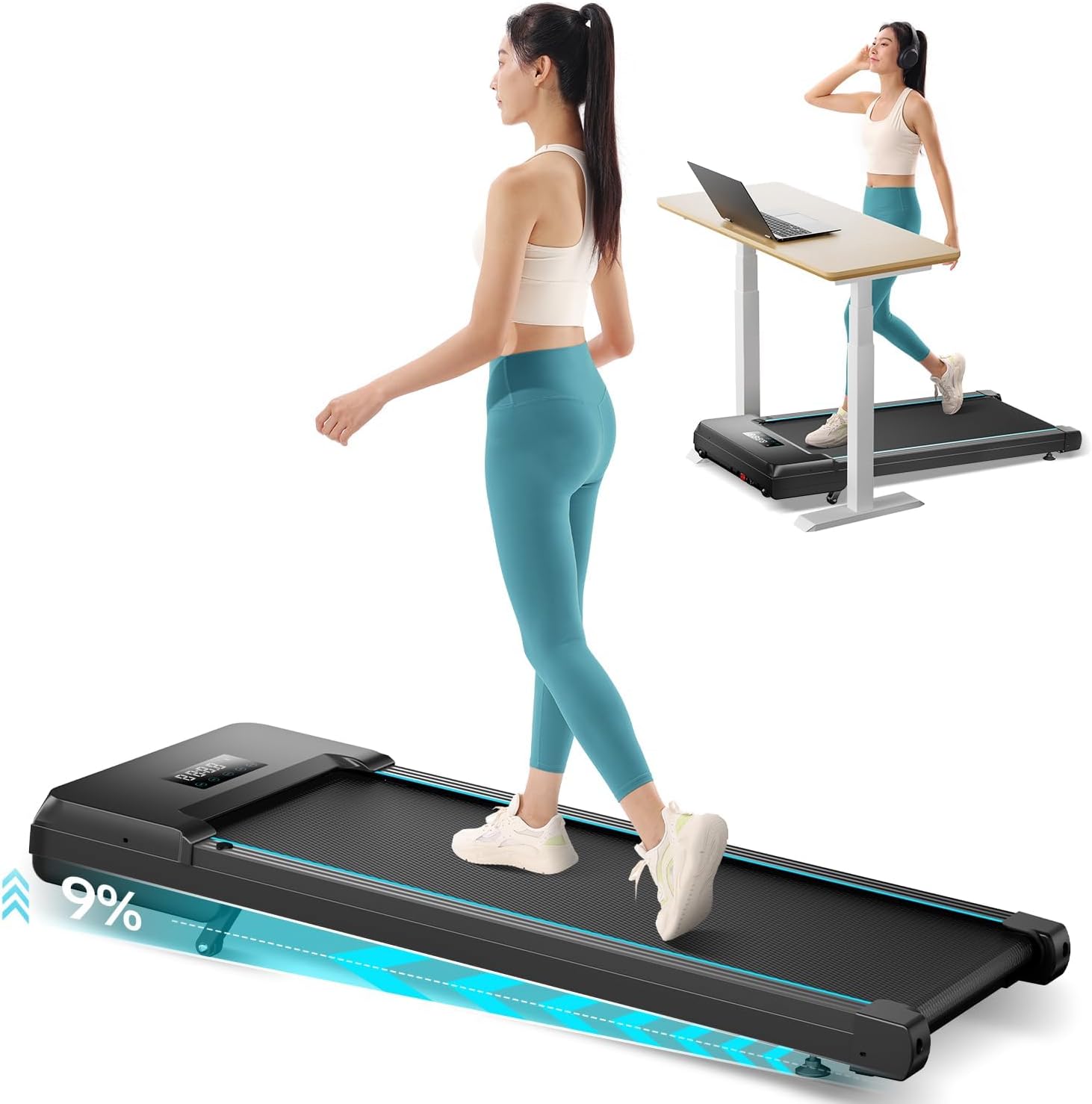 Portable Walking Pad: Auto Incline, Folding Treadmill, Remote Control