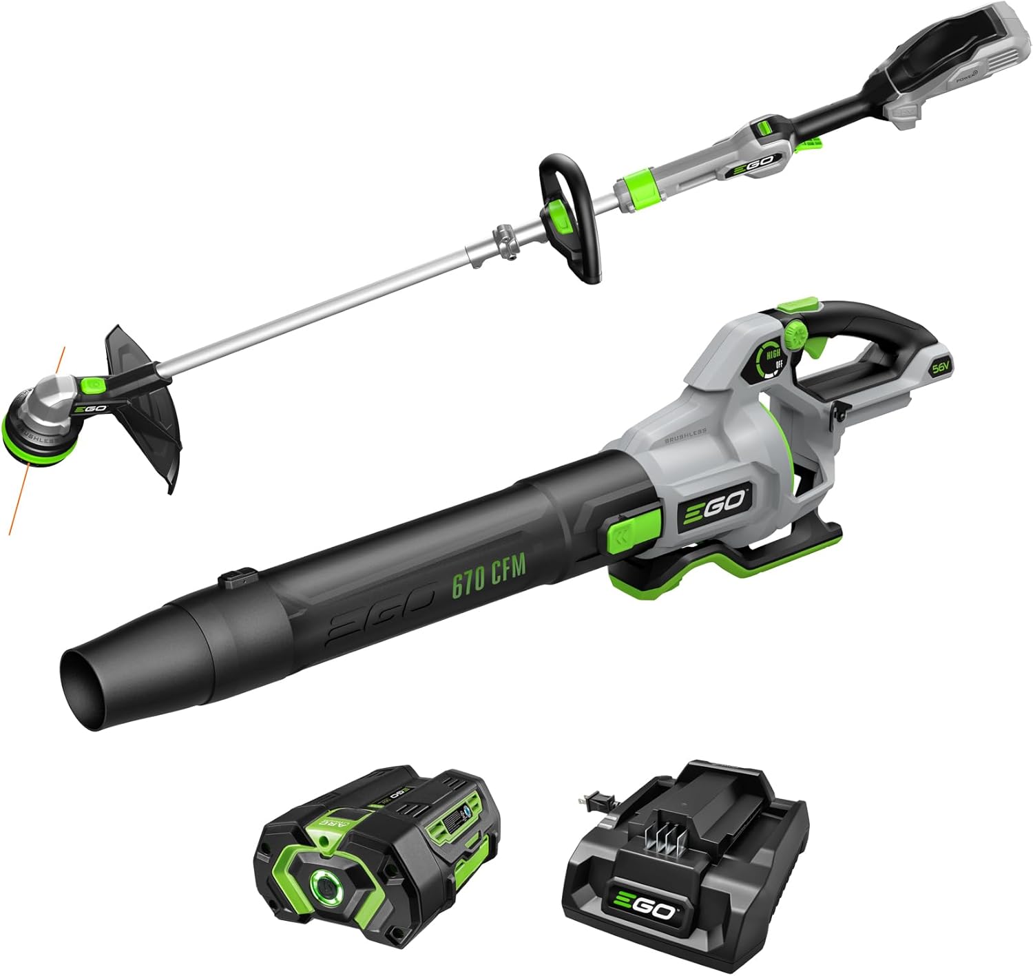 EGO POWER+ Combo Cordless Trimmer and Blower for Lawn Care