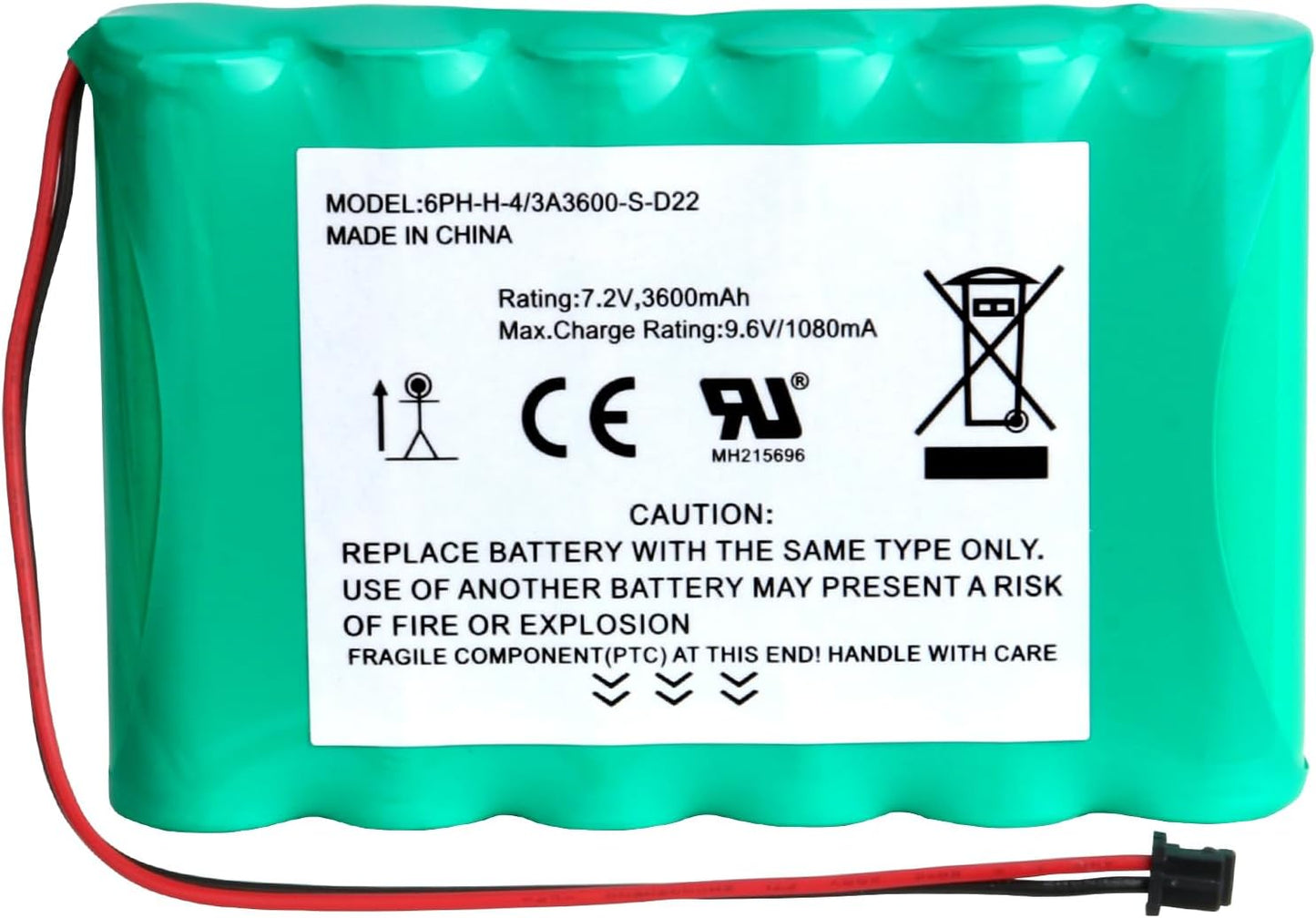 6PH-H-4/3A3600-S-D22 7.2v 3600mAh Ni-MH Battery Replacement