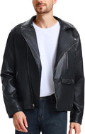 WULFUL Men's Leather Jacket Slim Fit Biker Coat - Versatile Ride Ready