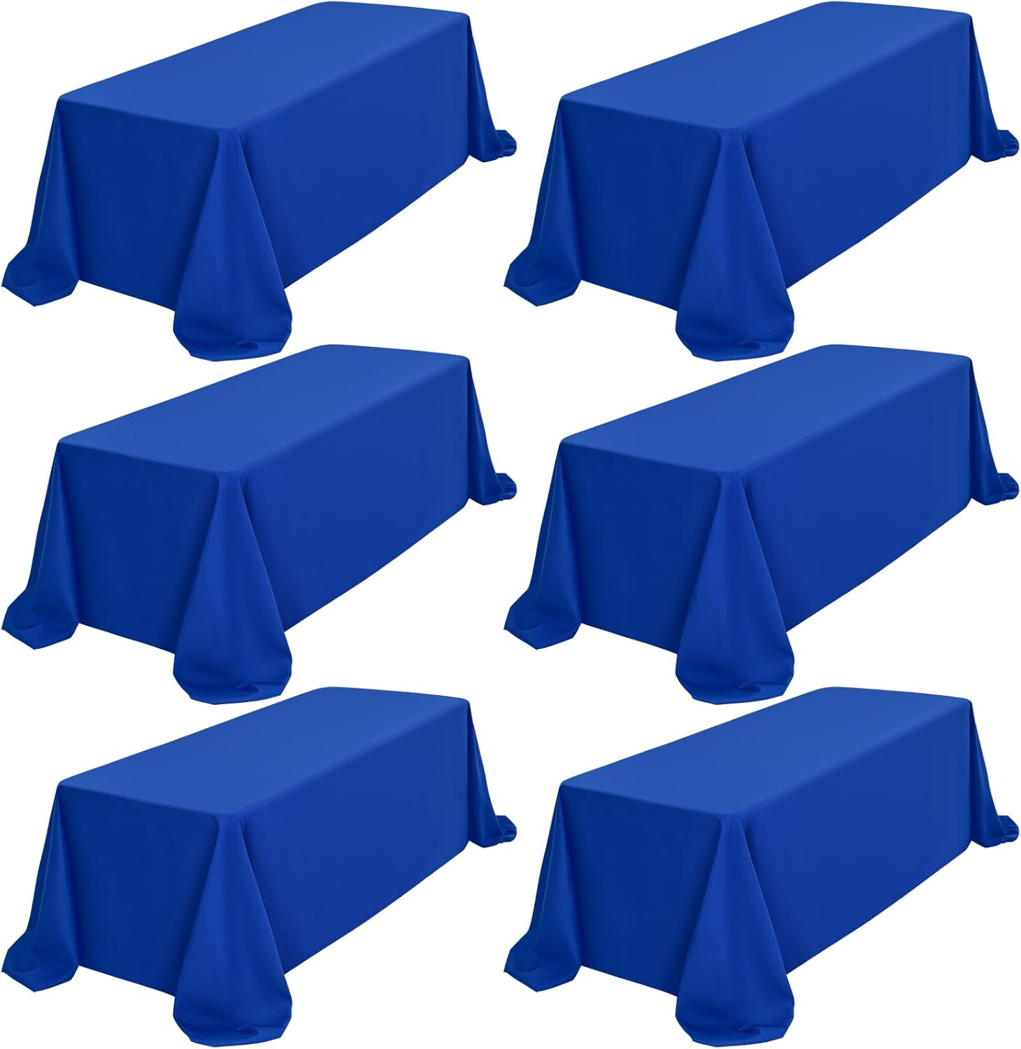 Royal Blue Tablecloths for 8 Foot Tables - 6 Pack Set