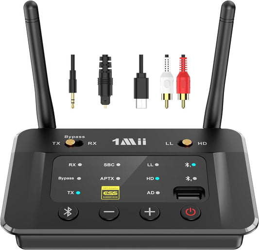 1Mii Bluetooth Transmitter: Dual Connection, Long Range, aptX HD
