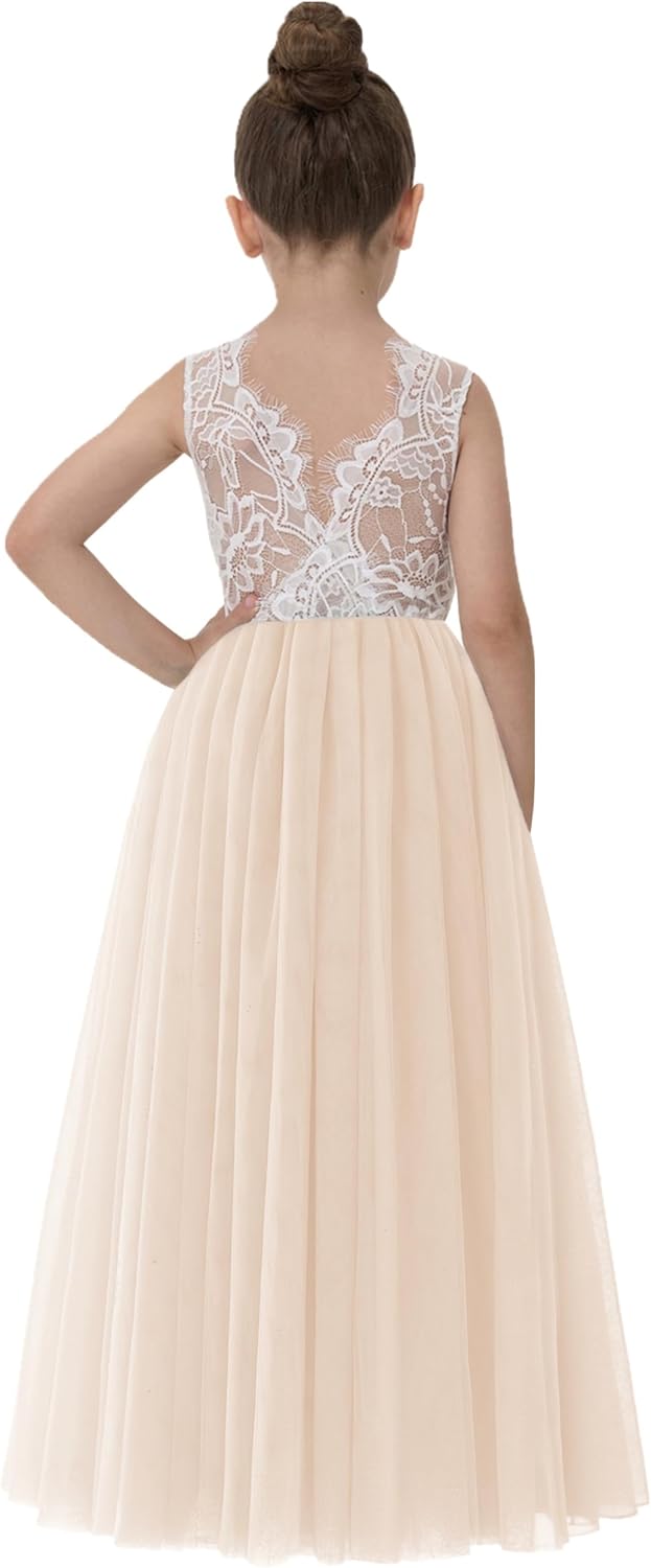 2Bunnies Girls Rose Lace Back A-Line Tutu Tulle Dress Review