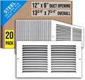 20 Pack of 12x6 Steel Return Air Grille for Efficient Airflow