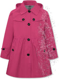 Girl's Lightweight Waterproof Hooded Trench Coat - Cute Plaid Lining