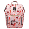 Personalized Large Diaper Bag Backpack in Pink Deer - Custom Monogram