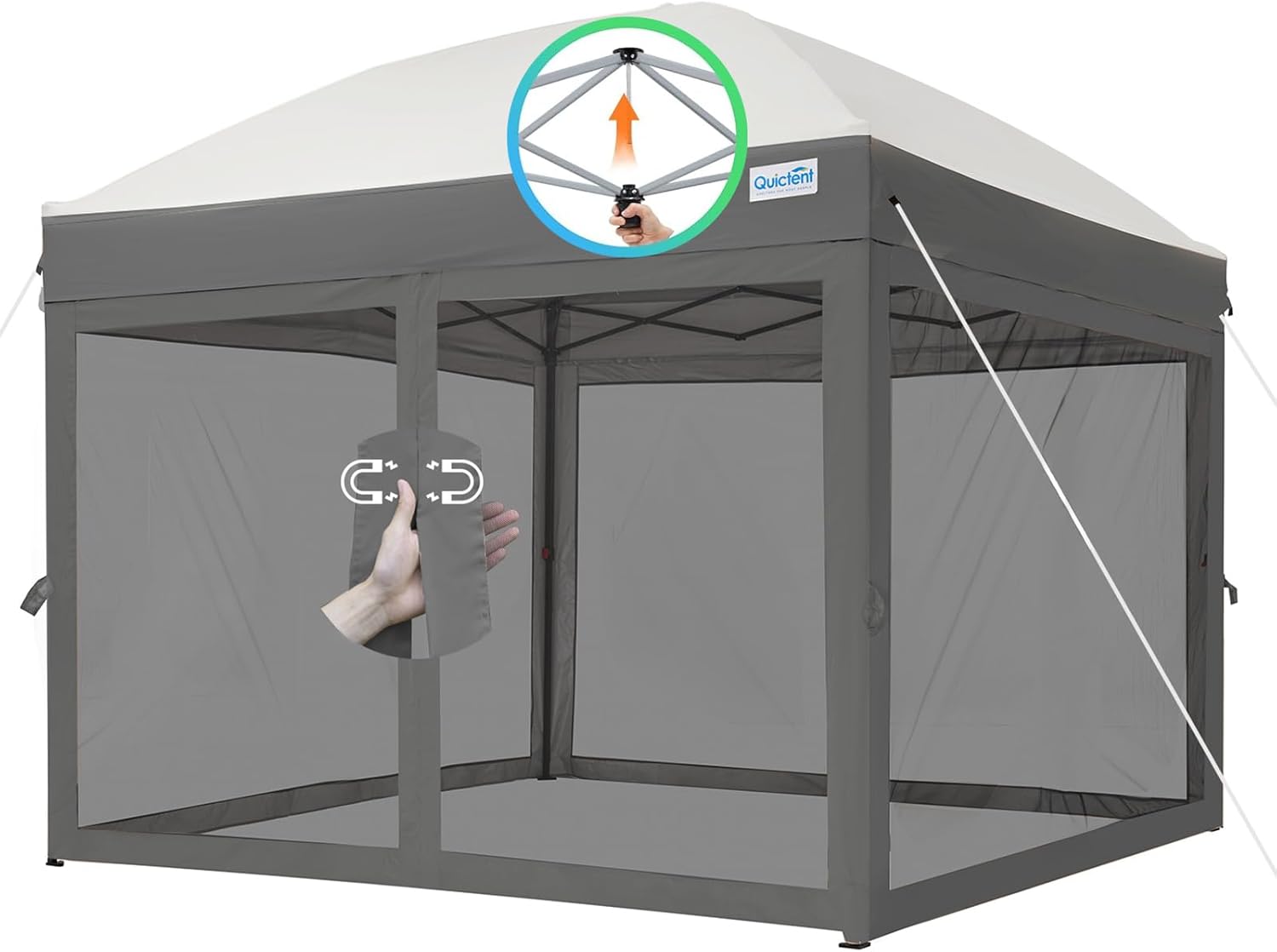 Quictent 8ftx8ft Pop up Canopy Tent with Magnetic Doors for Outdoors