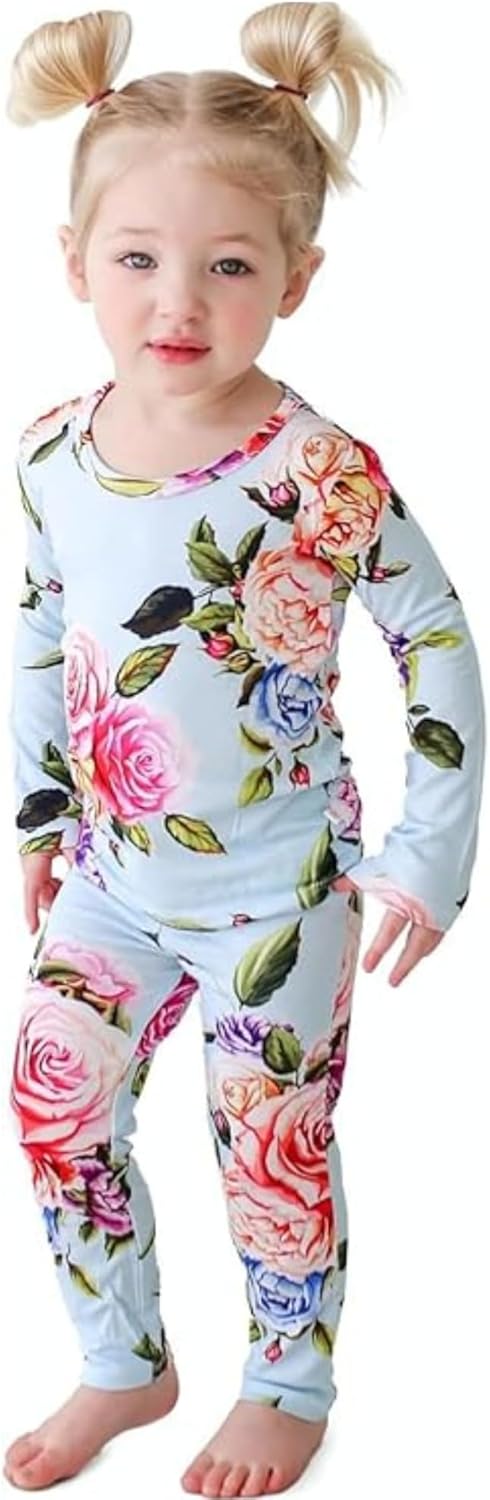 Posh Peanut Girls Pajamas - Soft Bamboo PJs for Kids Comfort