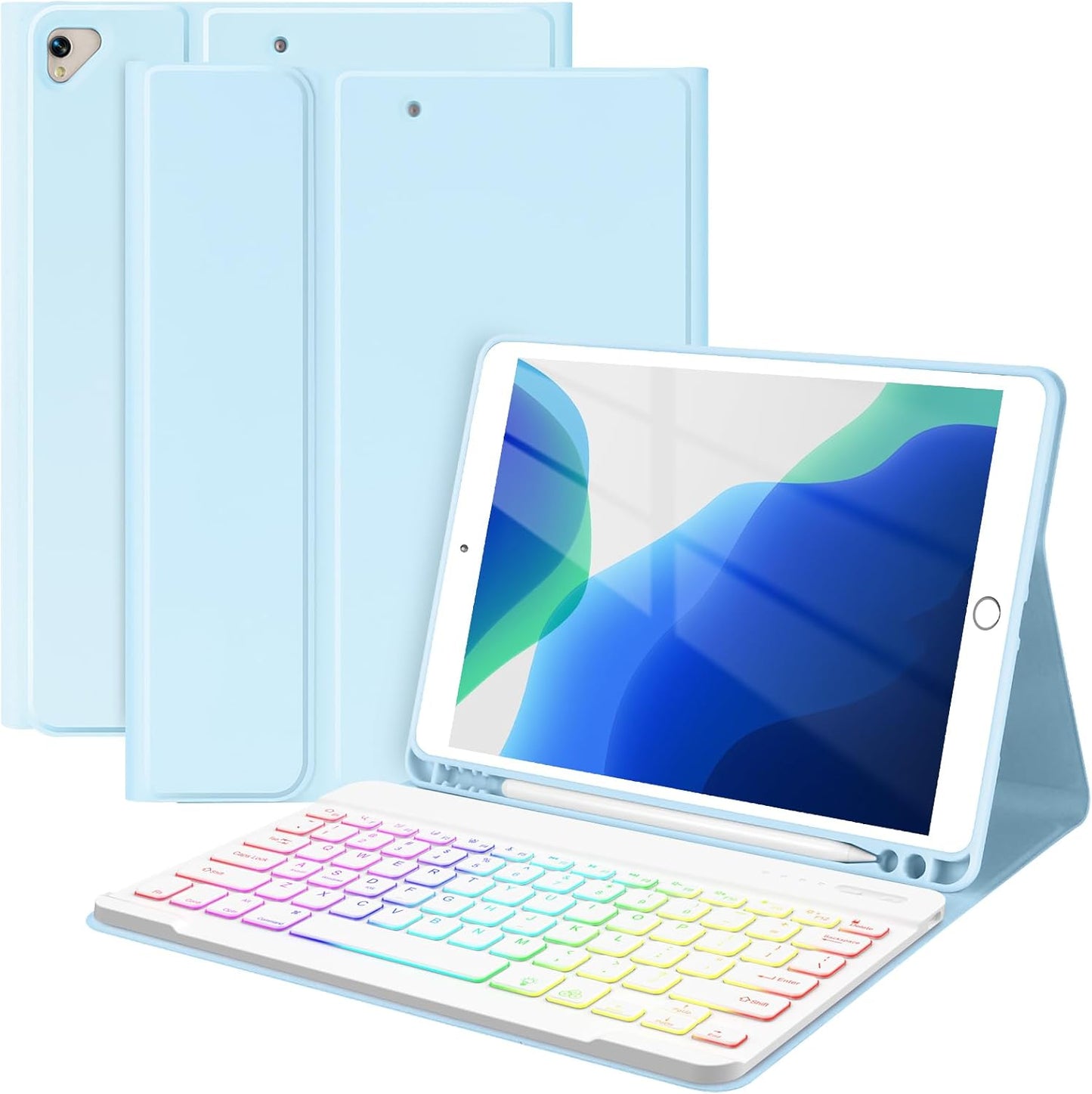 MORECOO iPad 9th Generation Case with Keyboard and Backlight