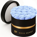20 Preserved Roses for Women in Round Designer Box - Light Blue
