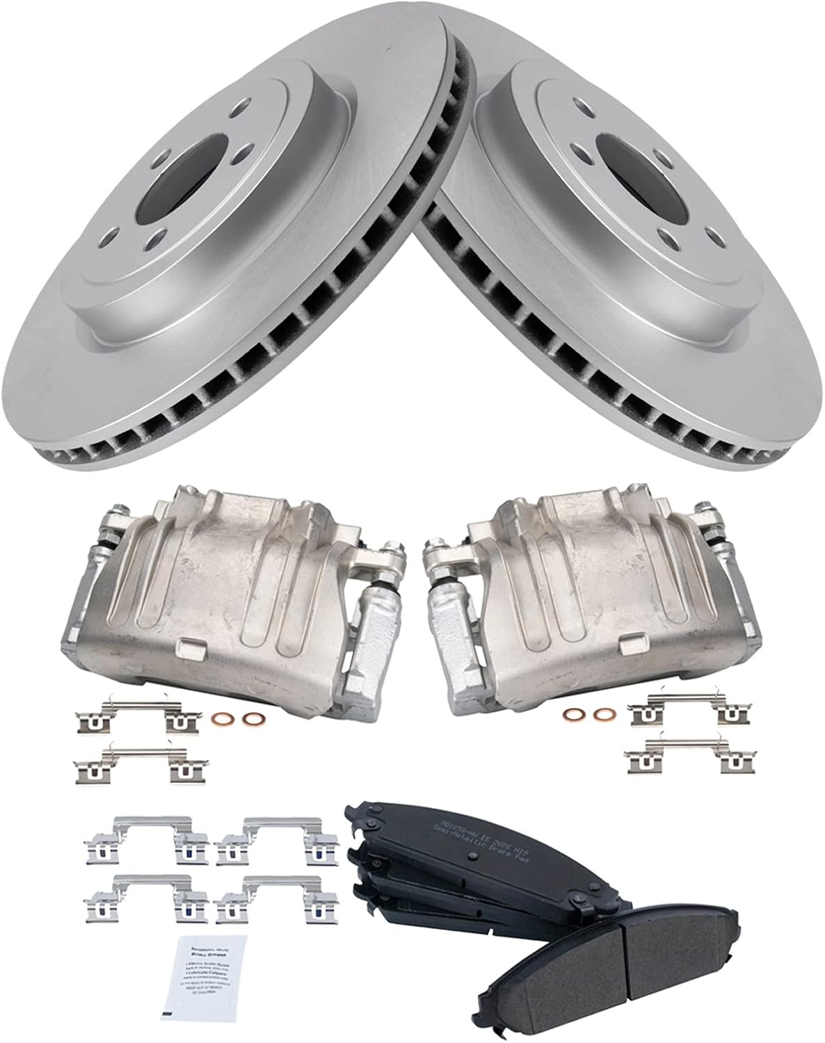 TRQ Front Brake Calipers Pads Rotors for 05-11 300 Charger