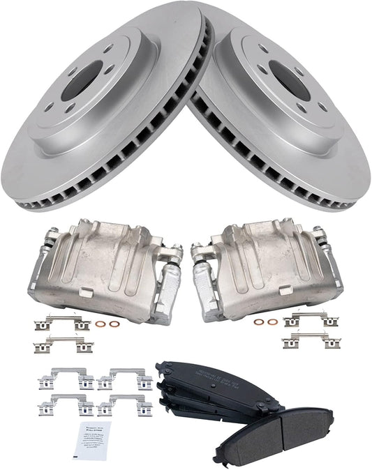 TRQ Front Brake Calipers Pads Rotors for 05-11 300 Charger
