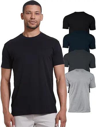 True Classic Mens Classic 4 Pack T-Shirt for Everyday Comfort