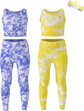 Girls Athletic Leggings & Crop Tank 5pc Set - Sizes 3-16