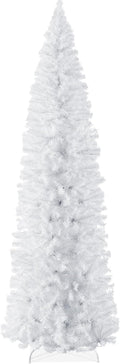 Best Choice Products 9ft White Pencil Christmas Tree for Holidays