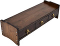 Garosa Monitor Stand Riser with 3 Drawers - Elevated Bamboo Desk
