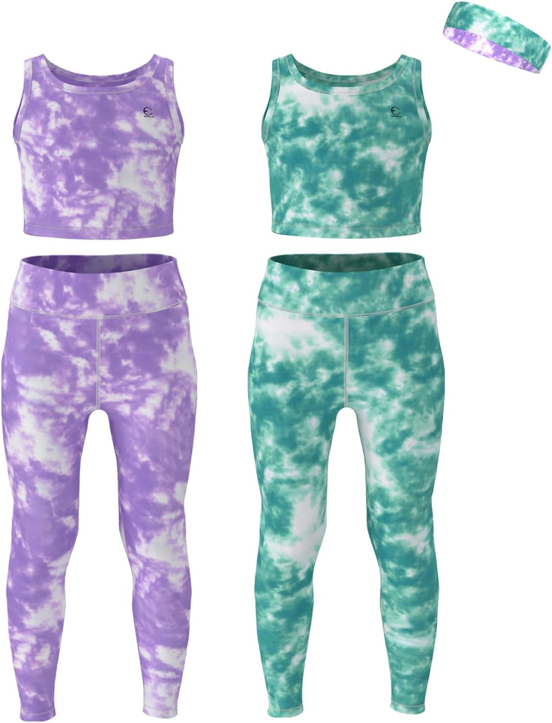Girls Athletic Leggings and Tank Tops Set for Active Kids